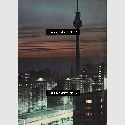 Ansichtskarte DDR Bezirk Berlin, Stadt Berlin-Mitte: Nachts, Blivk zum Fernseh- und UKW-Turm (1) Sammlung
