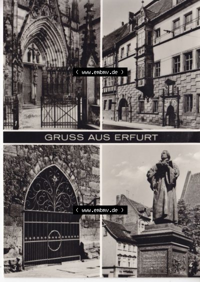 Ansichtskarte bzw. Postkarte aus DDR-Zeiten, Bezirk Erfurt, Stadt Erfurt der DDR Sammlung