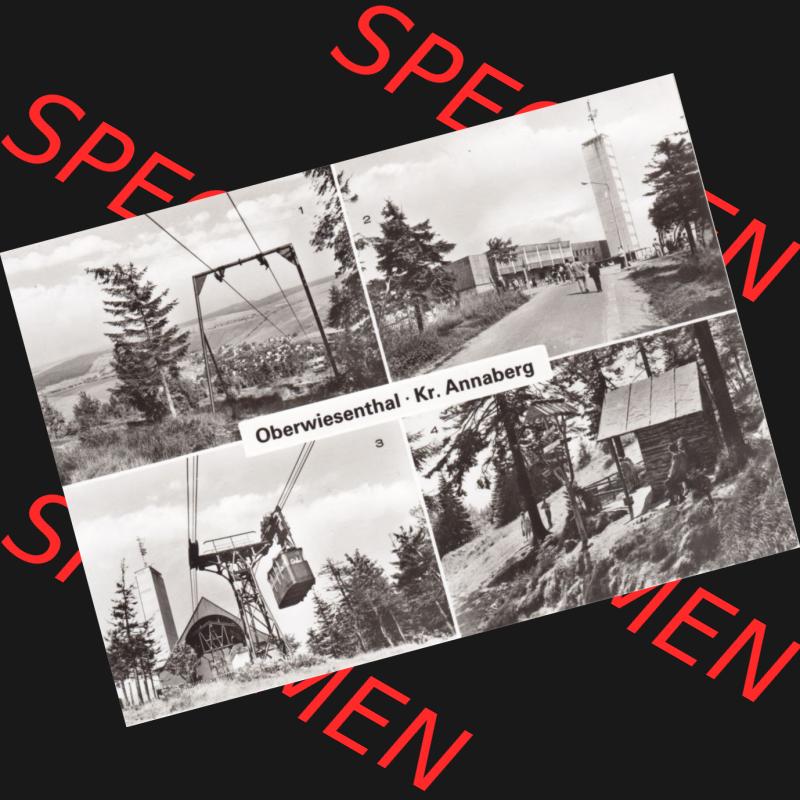 Ansichtskarte Bezirk Karl-Marx-Stadt, Landkreis Annaberg, Stadt Oberwiesenthal Blick vom Fichtelberg auf Oberwiesenthal, Fichtelberghaus. Ansichtskarte bzw. Postkarte aus... Sammlung