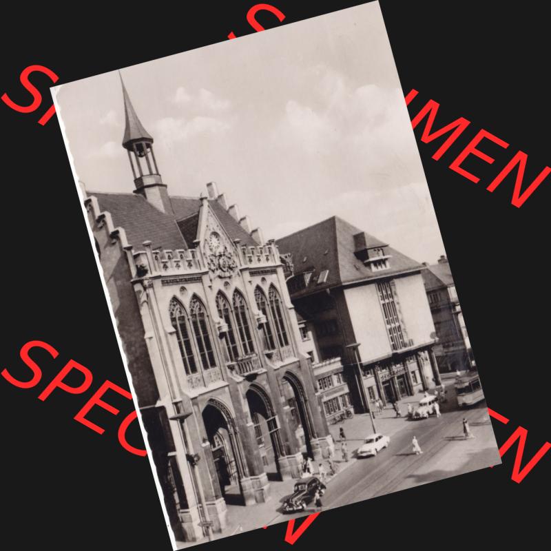 Ansichtskarte Bezirk Erfurt, Stadtkreis Erfurt, Stadt Erfurt 1967, Rathaus und Sparkasse. Ansichtskarte bzw. Postkarte aus DDR-Zeiten der Deutschen Demokratischen Republik... Sammlung