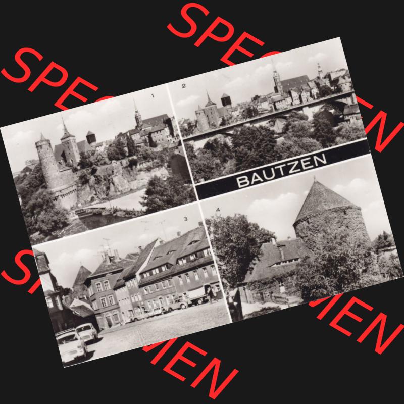 Ansichtskarte DDR Bezirk Dresden, Kreis Bautzen, Stadt Bautzen: In s/w Schwarzweiß Postkarte Alte Wasserkunst, Michaeliskirche, Friedensbrücke, Am Schülertor... Sammlung
