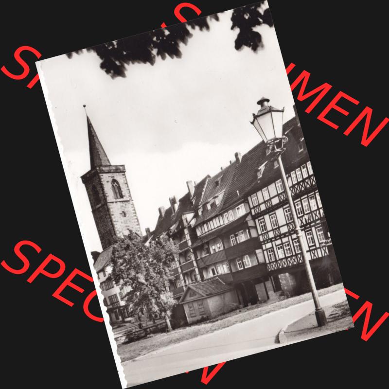 Ansichtskarte Bezirk Erfurt, Stadtkreis Erfurt, Stadt Erfurt Krämerbrücke, Steinbögen, Fachwerkshäuser, Restaurierung seit 1963. Ansichtskarte bzw.... Sammlung