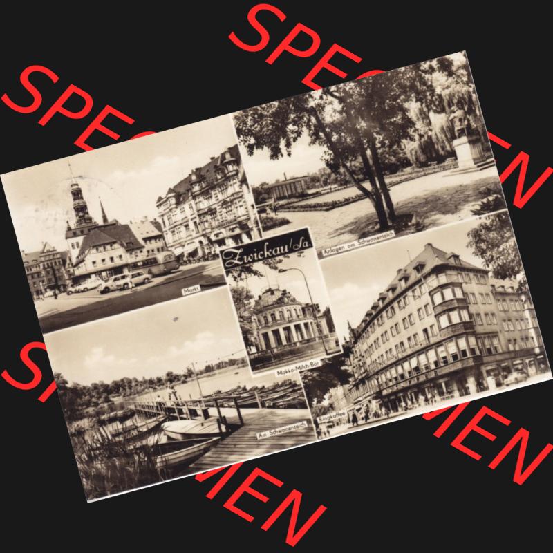 Ansichtskarte Bezirk Karl-Marx-Stadt, Landkreis Zwickau-Land, Stadt Zwickau der DDR 1972, Markt, Anlagen um Schwahnenteich, Am Schwanenteich, Ringkaffe. DDR Postkarte... Sammlung