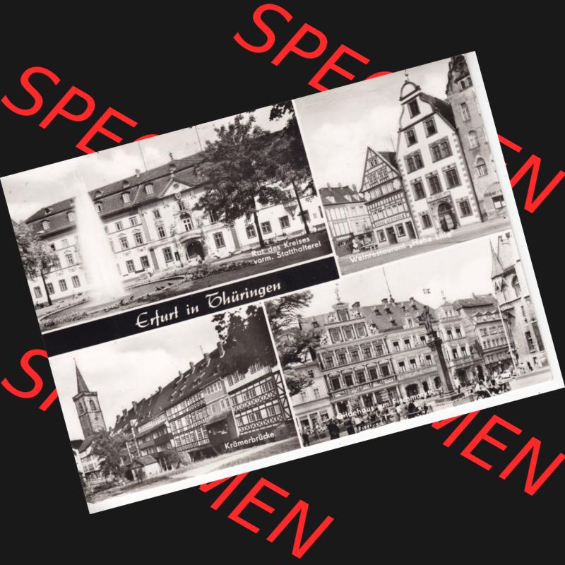 Ansichtskarte Bezirk Erfurt, Stadtkreis Erfurt, Stadt Erfurt Erfurt in Thüringen. Ansichtskarte bzw. Postkarte aus DDR-Zeiten der Deutschen Demokratischen Republik von Bezirk... Sammlung