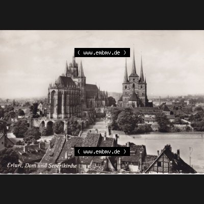 Ansichtskarte Bezirk Erfurt, Stadtkreis Erfurt, Stadt Erfurt Dom und Severkirche. Ansichtskarte bzw. Postkarte aus DDR-Zeiten der Deutschen Demokratischen Republik von Bezirk... Sammlung