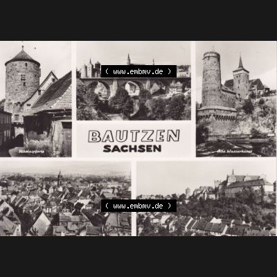 Ansichtskarte DDR Bezirk Dresden, Kreis Bautzen, Stadt Bautzen: In s/w Schwarzweiß Postkarte Nikolaipforte, Alte Wasserkunst (1) Sammlung