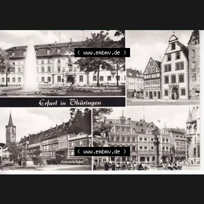 Ansichtskarte Bezirk Erfurt, Stadtkreis Erfurt, Stadt Erfurt Erfurt in Thüringen. Ansichtskarte bzw. Postkarte aus DDR-Zeiten der Deutschen Demokratischen Republik von Bezirk... Sammlung
