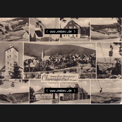 Ansichtskarte Bezirk Karl-Marx-Stadt, Landkreis Annaberg, Stadt Oberwiesenthal 1967, Sommer- und Winterkurort Oberwiesenthal im Erzgebirge. Ansichtskarte bzw. Postkarte... Sammlung