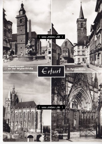 Ansichtskarte bzw. Postkarte aus DDR-Zeiten, Bezirk Erfurt, Stadt Erfurt der DDR Sammlung