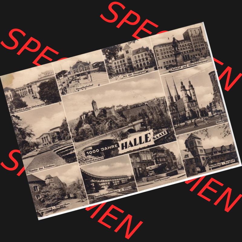 Ansichtskarte DDR Bezirk Halle, Stadtkreis Halle? Unbekannt: In s/w Schwarzweiß 1961, Mehrbildkarte, Martin-Luther-Universität, 1000 Jahre Halle-Saale,... Sammlung