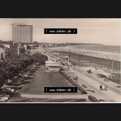 Ansichtskarte DDR Bezirk Rostock, Stadtkreis Rostock, Hansestadt Rostock, Ortsteil Seebad Warnemünde DDR, Warnemünde Promenade Hotel Neptun (1) Sammlung