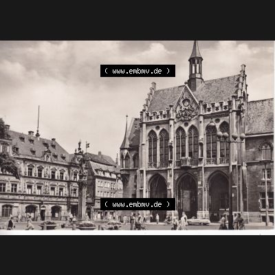 Ansichtskarte Bezirk Erfurt, Stadtkreis Erfurt, Stadt Erfurt Fischmarkt mit Rathaus. Ansichtskarte bzw. Postkarte aus DDR-Zeiten der Deutschen Demokratischen Republik von Bezirk... Sammlung