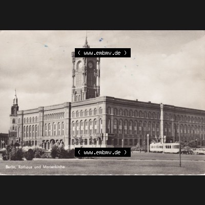 Ansichtskarte DDR Bezirk Berlin, Stadt Berlin-Mitte: Rathaus und Marienkirche (1) Sammlung