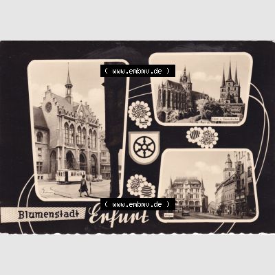 Ansichtskarte Bezirk Erfurt, Stadtkreis Erfurt, Stadt Erfurt Blumenstadt Erfurt. Ansichtskarte bzw. Postkarte aus DDR-Zeiten der Deutschen Demokratischen Republik von Bezirk Erfurt,... Sammlung