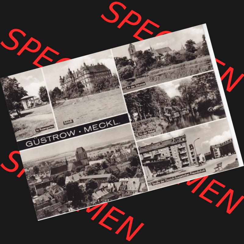 Ansichtskarte Bezirk Bezirk Schwerin, Kreis Güstrow, Stadt-Güstrow 1971, Im Rosengarten, Schloss, An der Schanze, An der Nebel, Straße der Deutsch-Sowjetischen... Sammlung