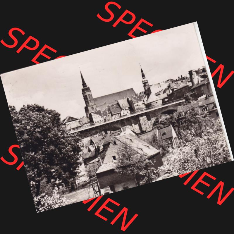 Ansichtskarte DDR Bezirk Dresden, Kreis Bautzen, Stadt Bautzen: In s/w Schwarzweiß Postkarte Blick auf den Petzidom mit Altstadt (1) Sammlung