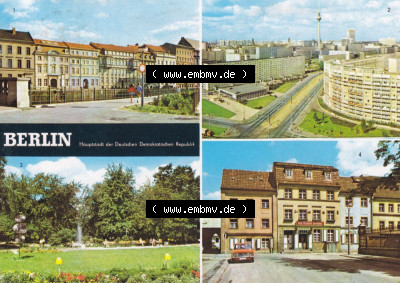 Ansichtskarte DDR Bezirk Berlin, Stadt Berlin-Mitte: Märkisches Ufer, Zentrum, Volkspark FRiedrichshain (1) Sammlung