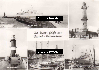 Ansichtskarte DDR Bezirk Rostock, Stadtkreis Rostock, Hansestadt Rostock, Ortsteil Seebad Warnemünde DDR, Die besten Grüße... Sammlung