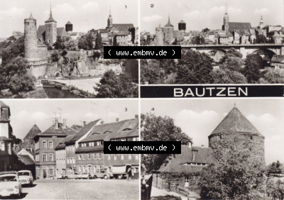 Ansichtskarte DDR Bezirk Dresden, Kreis Bautzen, Stadt Bautzen: In s/w Schwarzweiß Postkarte Alte Wasserkunst, Michaeliskirche,... Sammlung