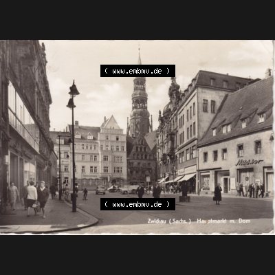 Ansichtskarte Bezirk Karl-Marx-Stadt, Landkreis Zwickau-Land, Stadt Zwickau der DDR 1972, Hauptmarkt mit Dom. DDR Postkarte aus privater Sammlung-Konvolut an gelaufenen Ansichtskarten... Sammlung