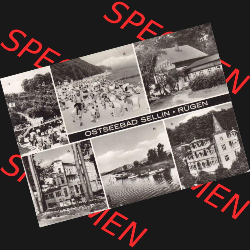 Ansichtskarte DDR Bezirk Rostock, Kreis Rügen, Ostseebad Sellin: DDR, EVP 0,25 M Sellin Fahrstuhl Strand Krankenhaus Kurhaus Selliner See. Ansichtskarte bzw.... Sammlung