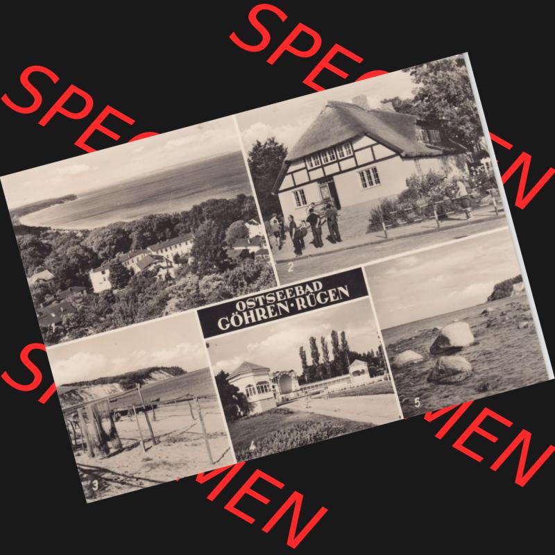 Ansichtskarte DDR Bezirk Rostock, Kreis Rügen, Ostseebad Göhren: DDR, Göhren, Heimatstube, Südstrand, Konzertplatz, Steilküste.... Sammlung