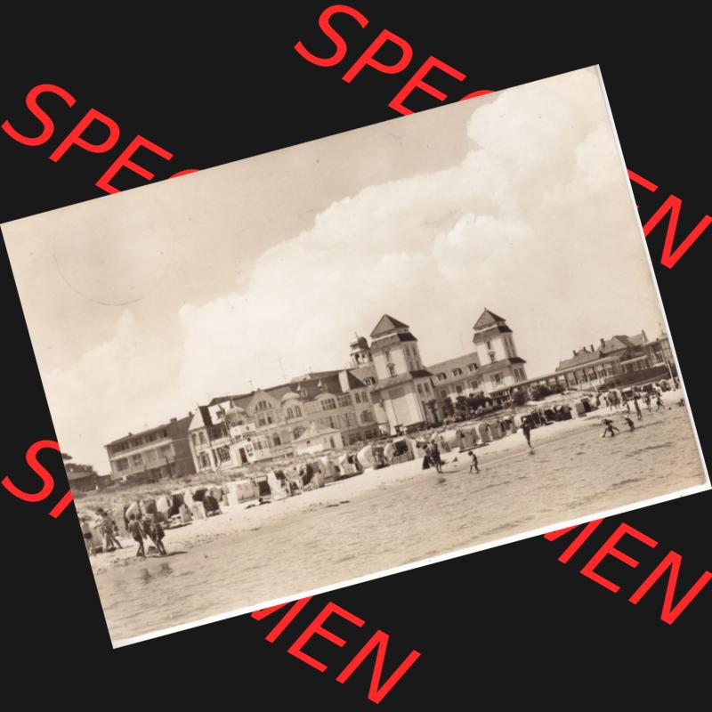 Alte Ansichtskarte DDR Bezirk Rostock, Kreis Rügen, Ostseebad Binz, 1967, Binz auf Rügen, Kurhaus und Strand. Ansichtskarte bzw. Postkarte in s/w... Sammlung
