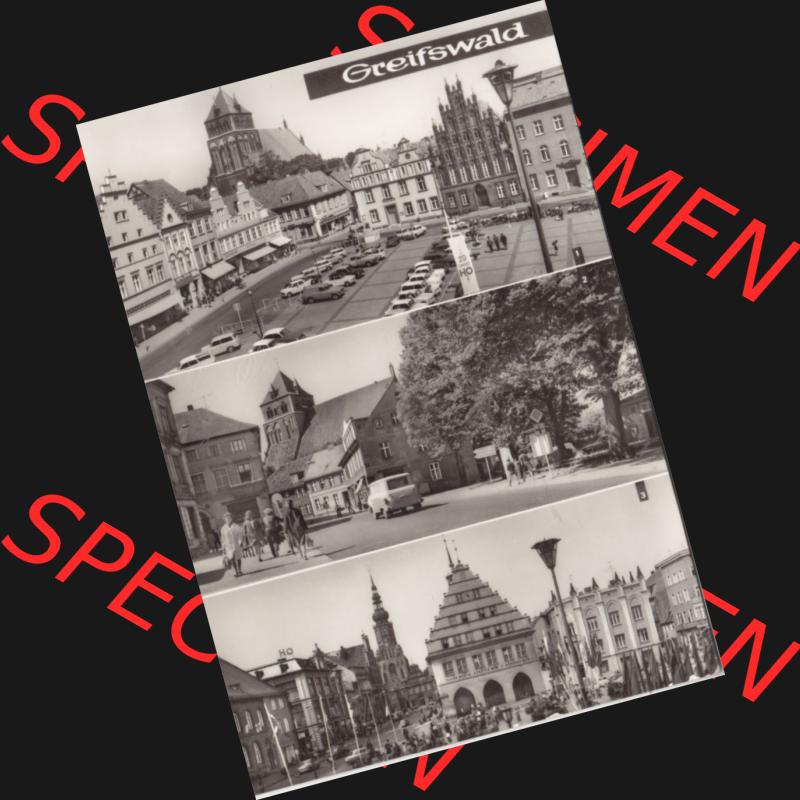 Ansichtskarte DDR Bezirk Rostock, Kreis Greifswald unsortiert 3-Fach Mehrbildkarte Streifen im Hochformat. Ansichtskarte bzw. Postkarte in schwarzweiß - s/w aus DDR-Zeiten... Sammlung