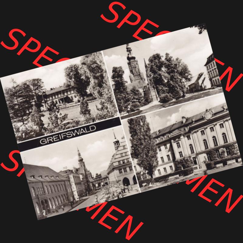 Ansichtskarte DDR Bezirk Rostock, Kreis Greifswald unsortiert 1972, Greifswald Dom St. Nikolai, Platz der Freundschaft. Ansichtskarte bzw. Postkarte in schwarzweiß... Sammlung