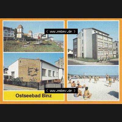 Ansichtskarte DDR Bezirk Rostock, Kreis Rügen, Ostseebad Binz, in Farbe - Color DDR, Binz auf Rügen, Kurhaus, Seestern, Betriebsferienheim des VEB.... Sammlung
