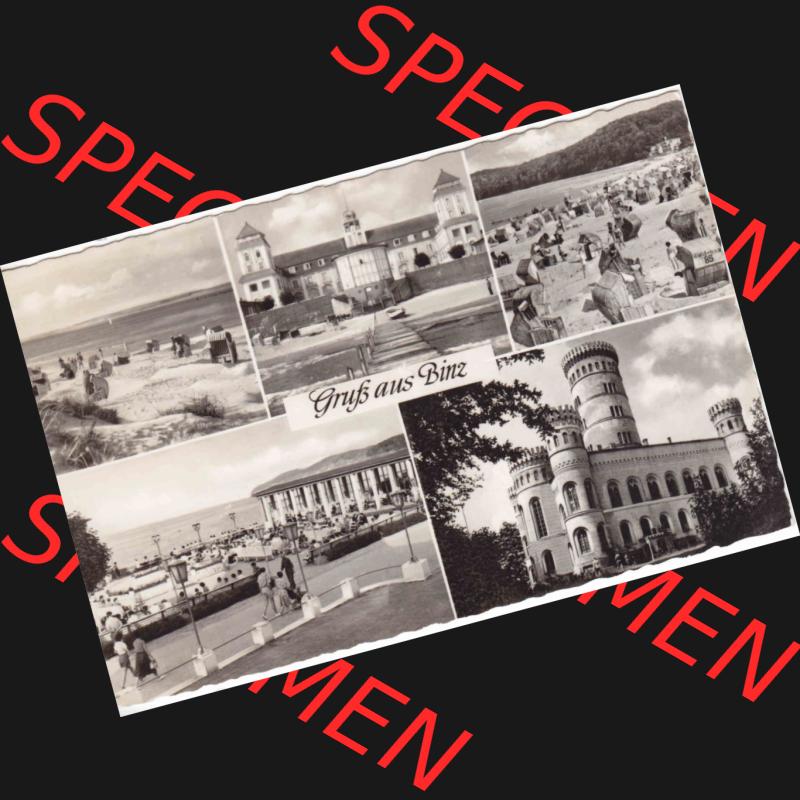 Alte Ansichtskarte DDR Bezirk Rostock, Kreis Rügen, Ostseebad Binz, Gruß aus Binz, Walter Werner KG Verlag Gaschwitz. Ansichtskarte bzw. Postkarte in s/w... Sammlung