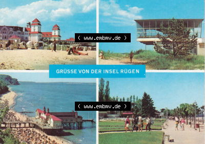 Ansichtskarte bzw. Postkarte aus DDR-Zeiten, Bezirk Rostock, Kreis Rügen, Grüße der Insel Rügen der DDR Sammlung