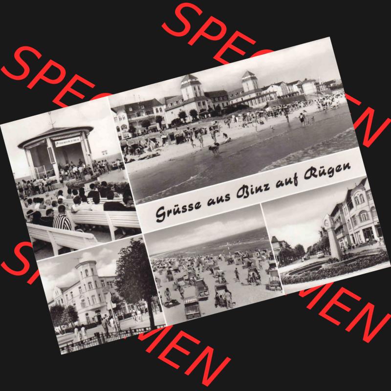 Alte Ansichtskarte DDR Bezirk Rostock, Kreis Rügen, Ostseebad Binz, DDR Grüsse aus Binz auf Rügen. Ansichtskarte bzw. Postkarte in s/w - schwarzweiß... Sammlung