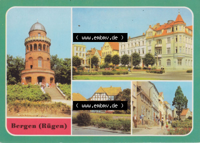 Ansichtskarte bzw. Postkarte aus DDR-Zeiten, Bezirk Rostock, Insel Rügen, Stadt Bergen der DDR Sammlung