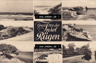 Ansichtskarte bzw. Postkarte aus DDR-Zeiten, Bezirk Rostock, Kreis Rügen, Grüße der Insel Rügen der DDR Sammlung