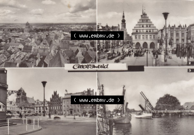 Ansichtskarte bzw. Postkarte in schwarzweiß - s/w aus DDR-Zeiten, Bezirk Rostock, Kreis Greifswald, unsortierte DDR-Sammlung Sammlung
