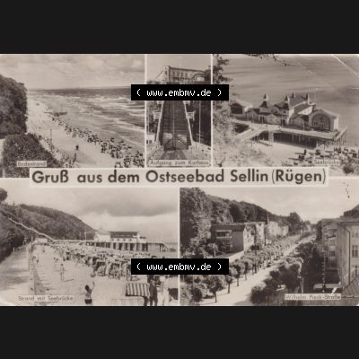 Ansichtskarte DDR Bezirk Rostock, Kreis Rügen, Ostseebad Sellin: Gruß aus dem Ostseebad Sellin (Rügen) Sammlung