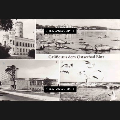 Alte Ansichtskarte DDR Bezirk Rostock, Kreis Rügen, Ostseebad Binz, DDR, BINZ (Rügen), Jagdschloss Granitz, Südöstliche Bucht FDGB-Erholungsheim,... Sammlung