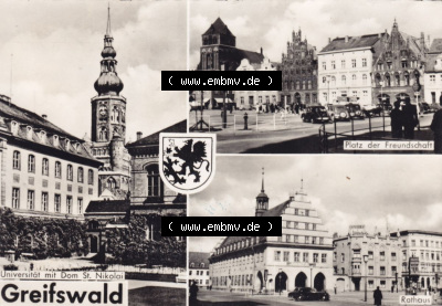 Ansichtskarte bzw. Postkarte in schwarzweiß - s/w aus DDR-Zeiten, Bezirk Rostock, Kreis Greifswald, unsortierte DDR-Sammlung Sammlung