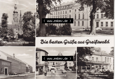Ansichtskarte bzw. Postkarte in schwarzweiß - s/w aus DDR-Zeiten, Bezirk Rostock, Kreis Greifswald, unsortierte DDR-Sammlung Sammlung