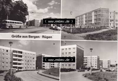 Ansichtskarte bzw. Postkarte aus DDR-Zeiten, Bezirk Rostock, Insel Rügen, Stadt Bergen der DDR Sammlung