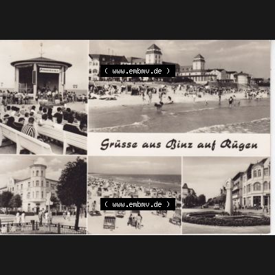Alte Ansichtskarte DDR Bezirk Rostock, Kreis Rügen, Ostseebad Binz, 1968, Mehrbildkarte Grüsse aus Binz auf Rügen. Ansichtskarte bzw. Postkarte in s/w... Sammlung