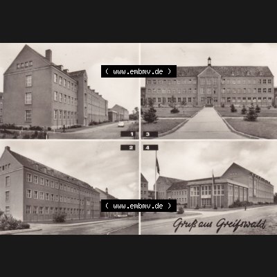 Ansichtskarte DDR Bezirk Rostock, Kreis Greifswald unsortiert Geologisches Institut, Geographisches Institut, Mikrobiologisches Institut. Ansichtskarte bzw. Postkarte in... Sammlung
