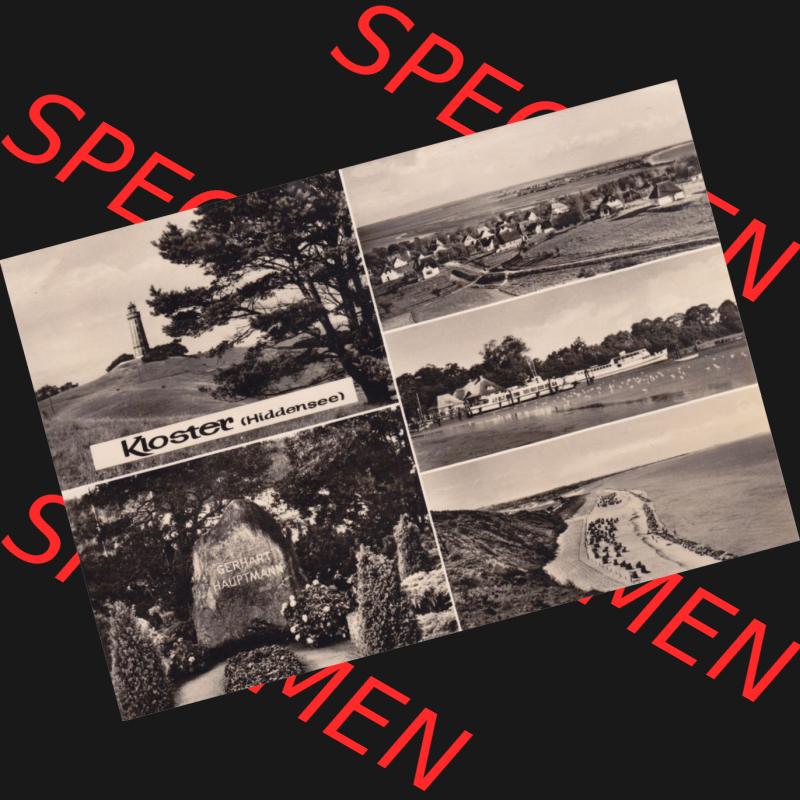 Ansichtskarte DDR Bezirk Rostock, Kreis Rügen, Insel Hiddensee, DDR, Kloster Hiddensee. s/w - schwarzweiß Ansichtskarte bzw. Postkarte aus DDR-Zeiten... Sammlung