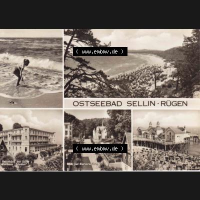Ansichtskarte DDR Bezirk Rostock, Kreis Rügen, Ostseebad Sellin: DDR 1968 EVP MDN 0,25 Ostseebad Sellin auf Rügen. Ansichtskarte bzw. Postkarte aus DDR-Zeiten... Sammlung