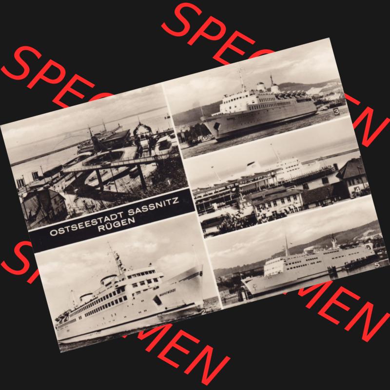 Ansichtskarte DDR Bezirk Rostock, Kreis Rügen, Stadt Sassnitz Ostseestadt Sassnitz Rügen, Fährhafen, Fährschiff Warnemünde, Traileborg. Ansichtskarte... Sammlung