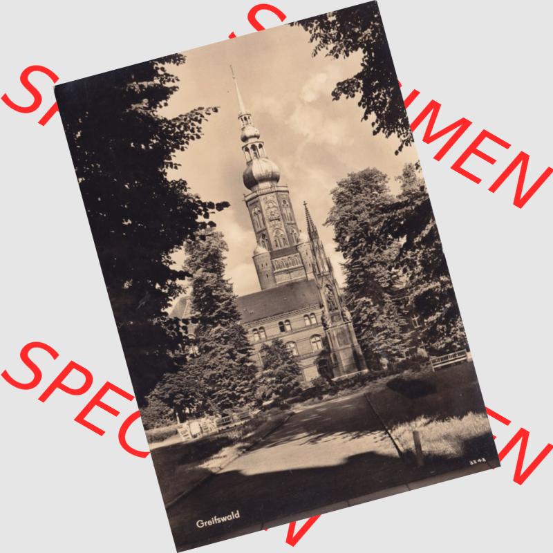 Ansichtskarte DDR Bezirk Rostock, Kreis Greifswald unsortiert Dom St. Nicolai IV.. Ansichtskarte bzw. Postkarte in schwarzweiß - s/w aus DDR-Zeiten der Deutschen... Sammlung