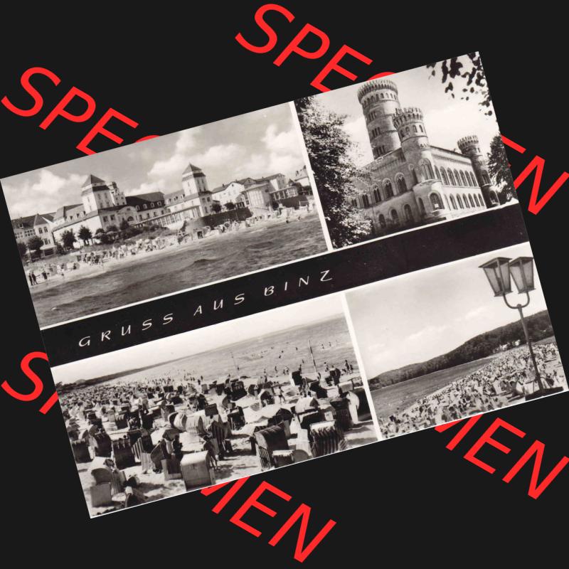 Alte Ansichtskarte DDR Bezirk Rostock, Kreis Rügen, Ostseebad Binz, DDR Gruß aus Binz. Ansichtskarte bzw. Postkarte in s/w - schwarzweiß aus DDR-Zeiten... Sammlung