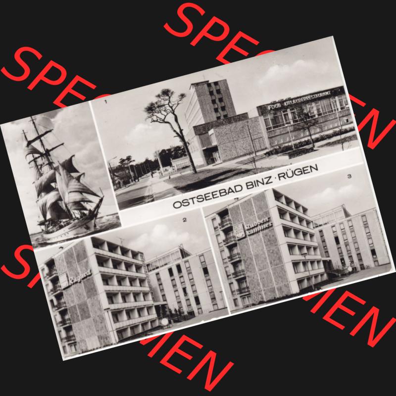 Alte Ansichtskarte DDR Bezirk Rostock, Kreis Rügen, Ostseebad Binz, Binz FDGN-Erholungsheime Arkona, Rügen, Rugard und Stubbenkammer. Ansichtskarte bzw.... Sammlung