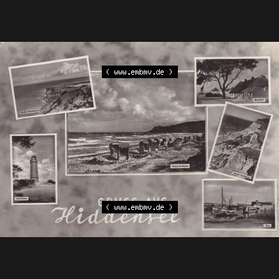Ansichtskarte DDR Bezirk Rostock, Kreis Rügen, Insel Hiddensee, DDR, Gruss aus Hiddensee, Mehrbildkarte, Foto-Handabzug. s/w - schwarzweiß Ansichtskarte... Sammlung